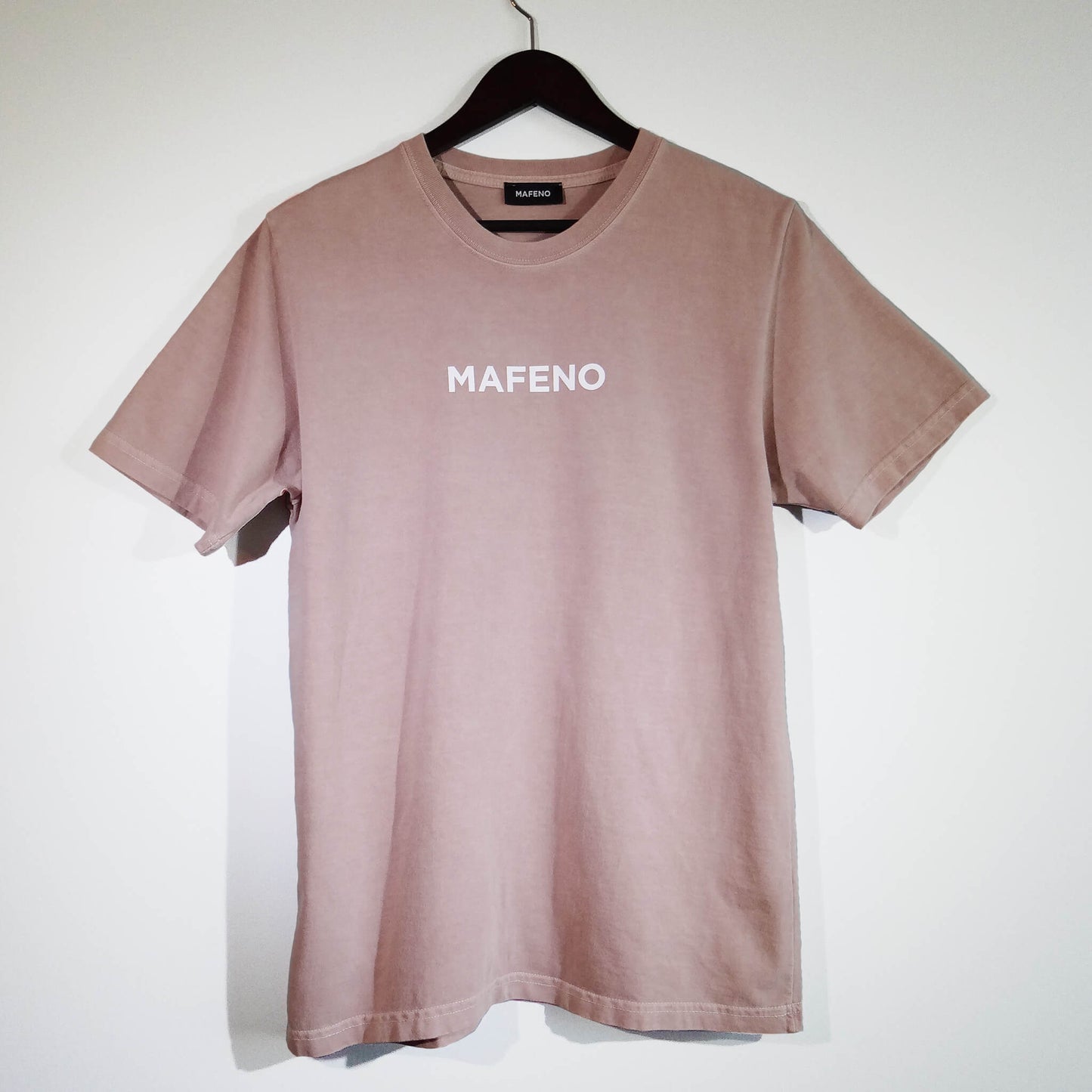 100% cotton heavy weight badge tee dusty rose - front