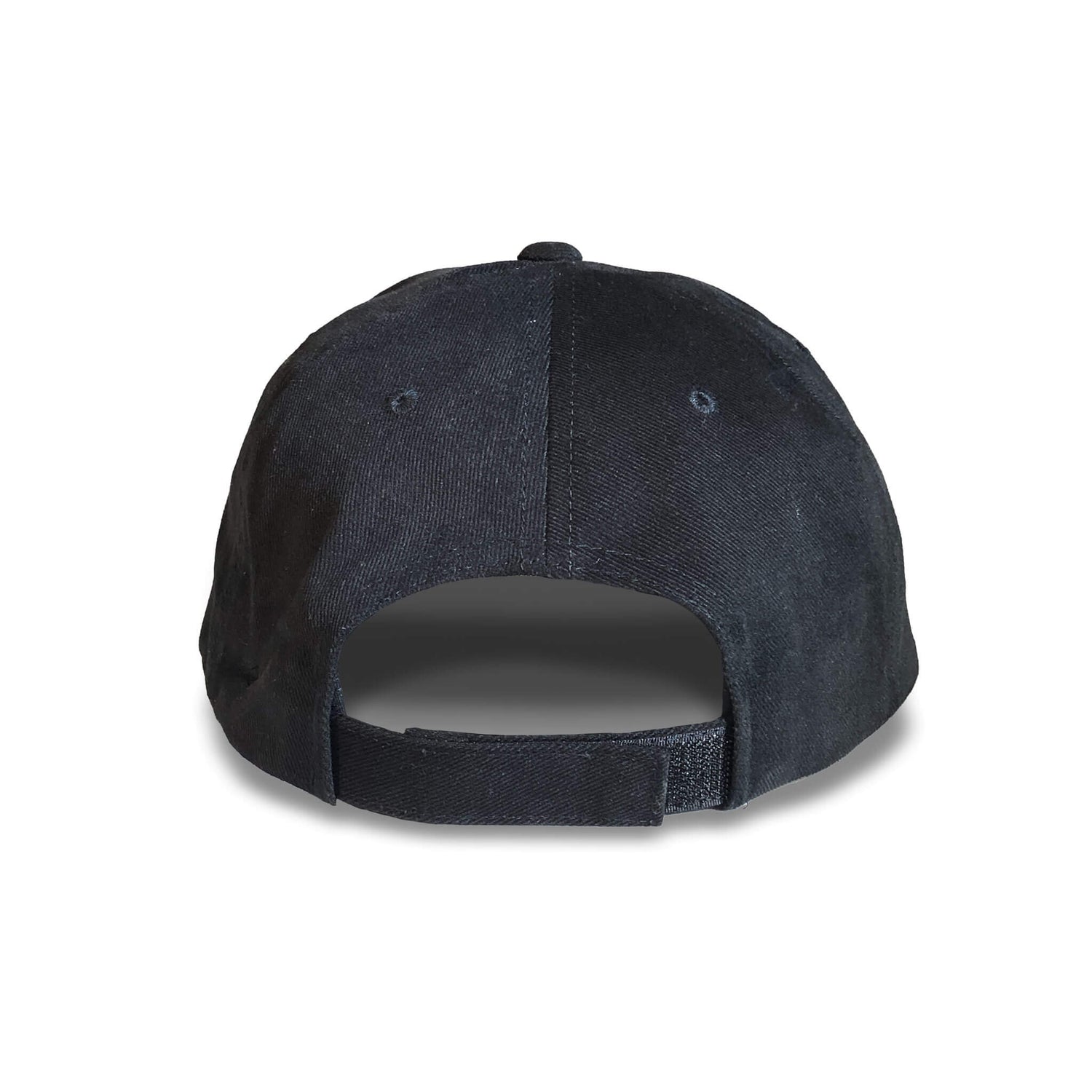 brushed cotton twill 6 panel hat black- back